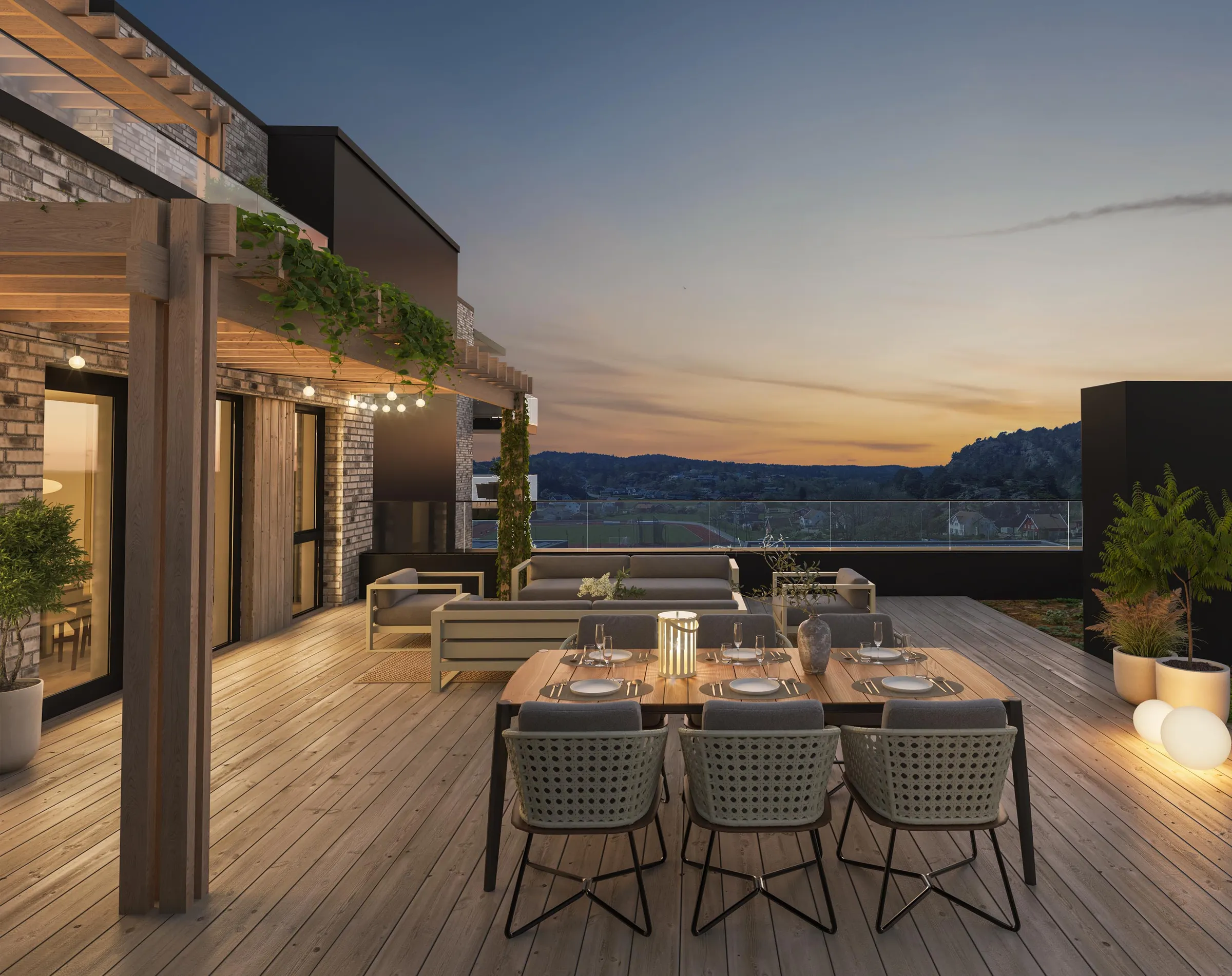 Terrasse om kvelden