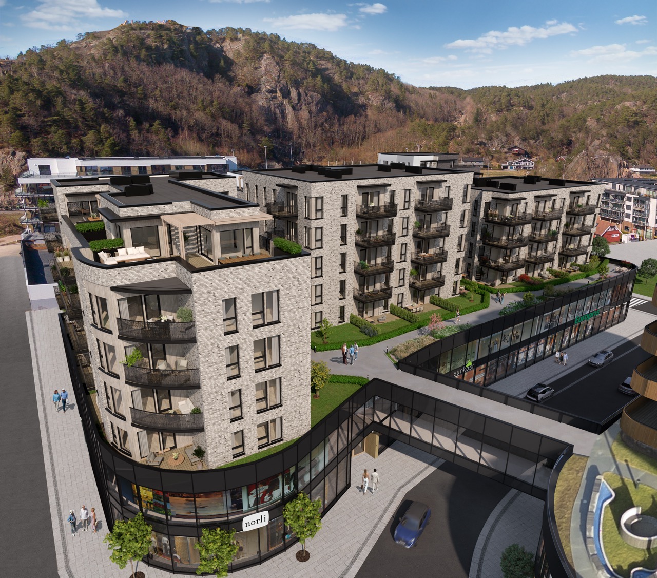 Hjørnebygget og takhagen